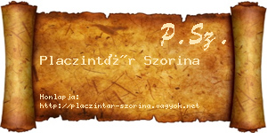 Placzintár Szorina névjegykártya